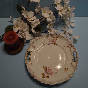 1914 Vintage French Limoges Gold Scalloped Dish
